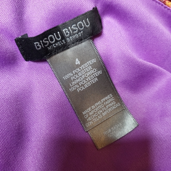 Bisou Bisou One-Shoulder Maxi Dress - Rainbow Feather Print - Size 4 - Picture 5 of 13